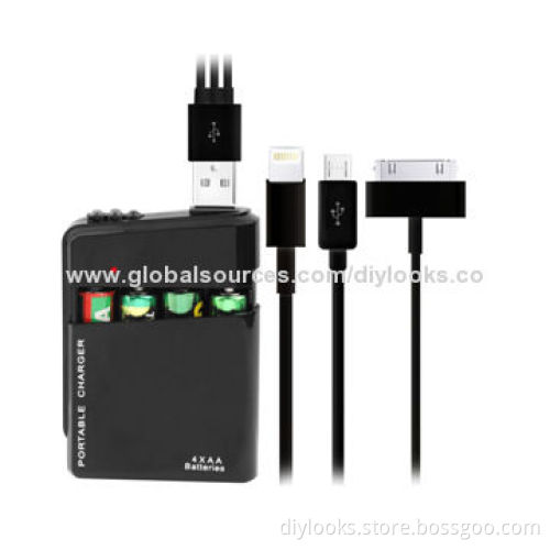 Refurbished AA Batteries Powered 5V 500mA Portable Emergency Mobile Phone Charger for iPhone,Samsung